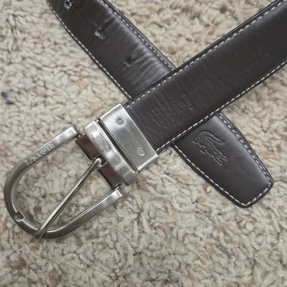Lacoste Men's Brown And Black Reversible Belt Size 33